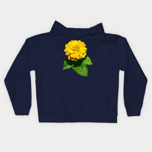 Zinnias - One Yellow Zinnia Kids Hoodie